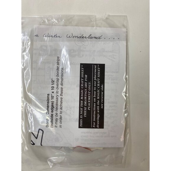 Holiday Country Borders Iron-On Fabric Appliqué Kit "Ice Fishing" Snowman Tree - Picture 5 of 6